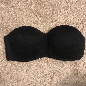 PINK! Lace strapless bra